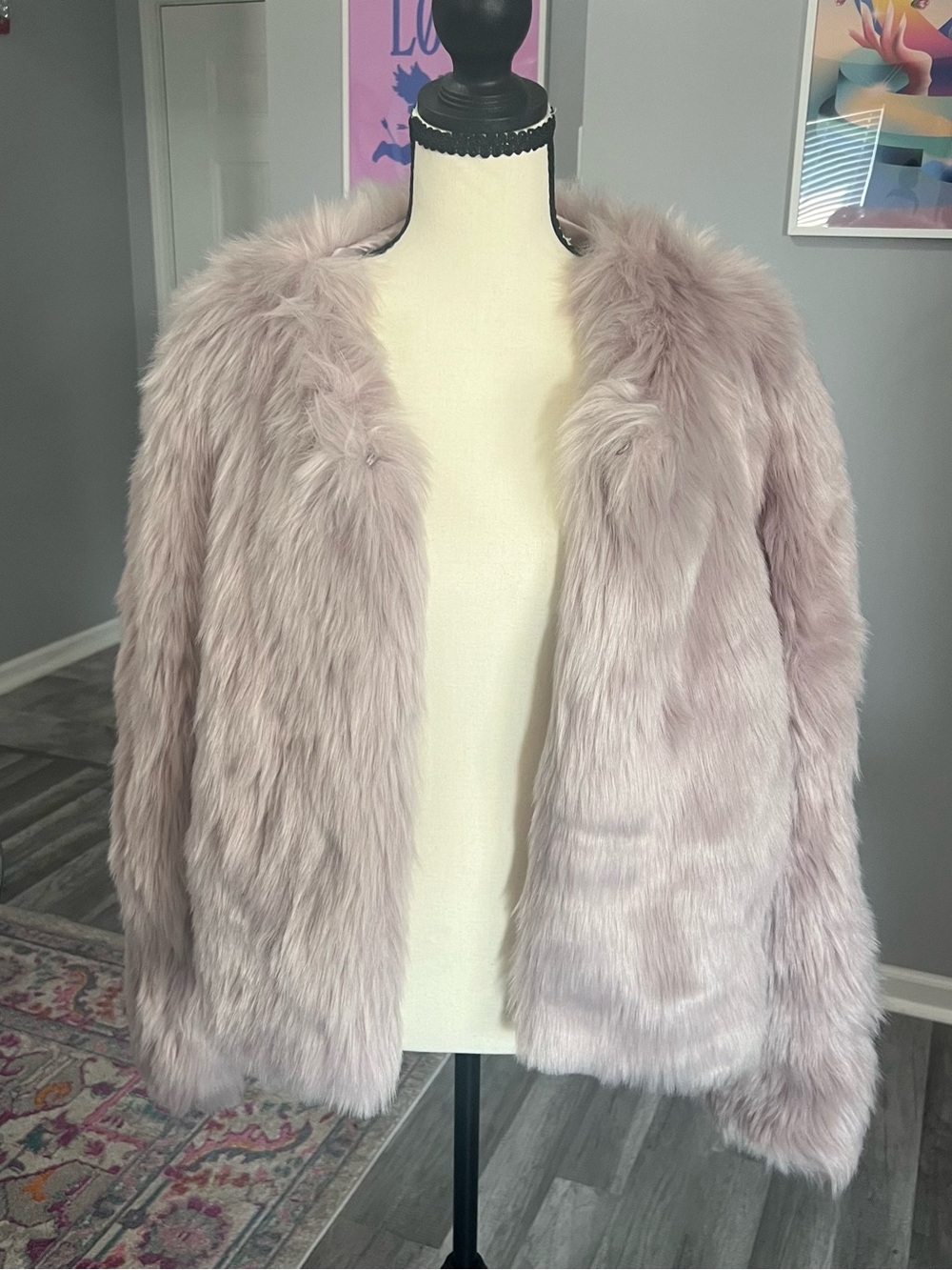 Forever21 NWT Faux Fur Coat in Dusty Pink